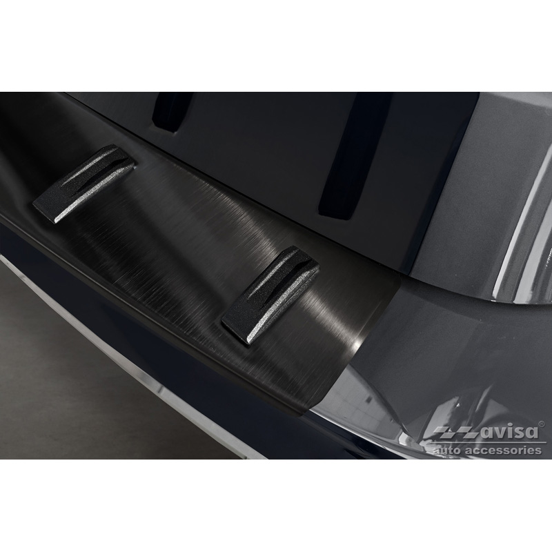 Protection de seuil arrière inox noir sur mesure pour Mercedes Classe-B (W247) 2019- (incl. AMG) 'STRONG EDITION'