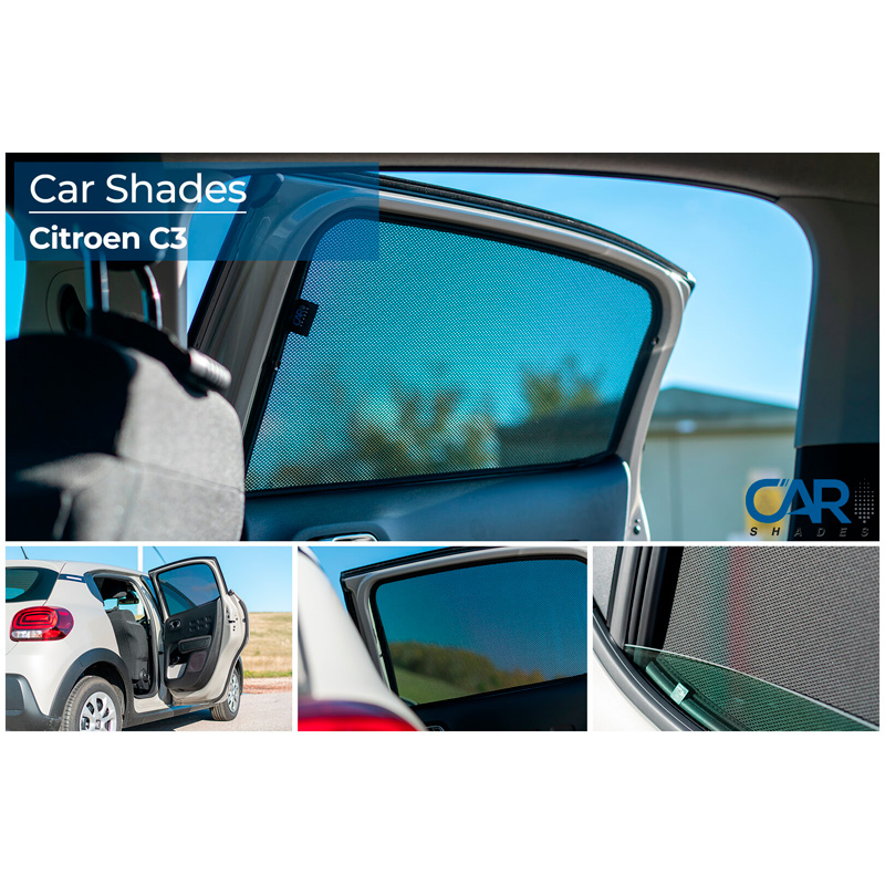 Set de Car Shades (portes arrières) sur mesure pour Citroen C3 5 portes 2016- (2-pièces)