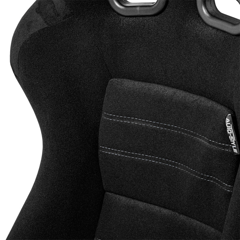 Siège baquet 'BS5' - Noir/Gris - Dossier réglable en polyester - incl. glissières