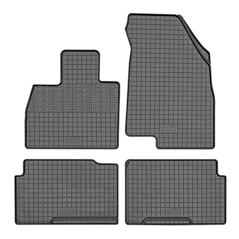 CIKCAR Set tapis de caoutchouc sur mesure pour Chery Tiggo 7 & Tiggo 8 2025- / EBRO S700 & S800 2024- (4-pièces + points de fixage)