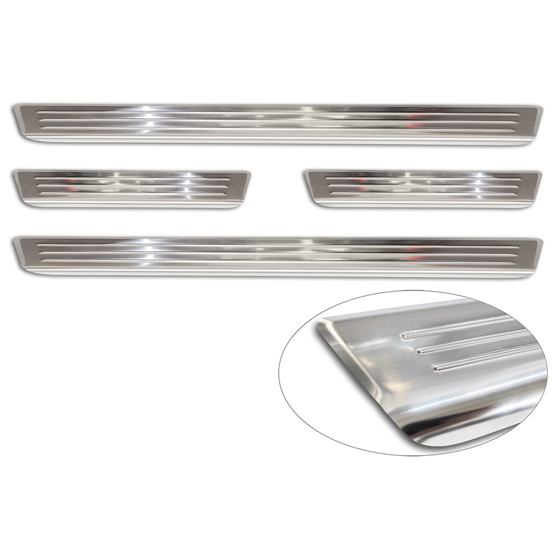 Seuils de portes inoxydable sur mesure pour Volkswagen Tiguan III (CT1) 2024- 'Lines' - 4-pièces