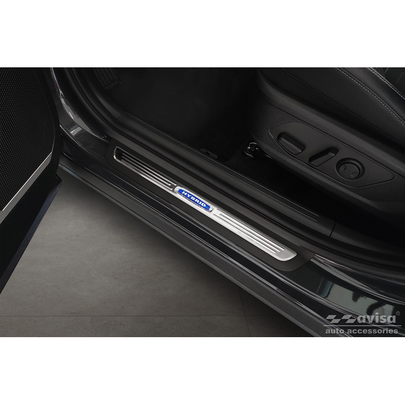 Seuils de portes inoxydable sur mesure pour Kia Sportage V 2021- 'Hybrid' - 2-pièces