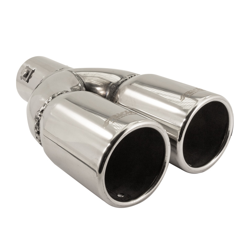 Simoni Racing Embout d'Échappement Rond Double Inox - Ø76xL230mm - Montage ->61mm