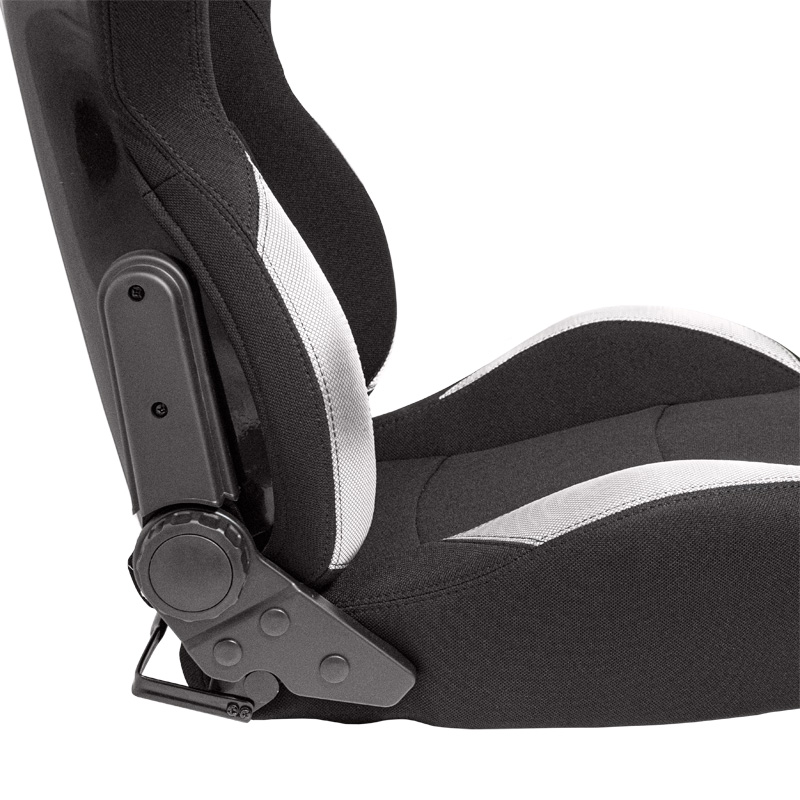 Siège baquet 'BS2' - Noir - Dossier réglable en polyester - incl. glissières
