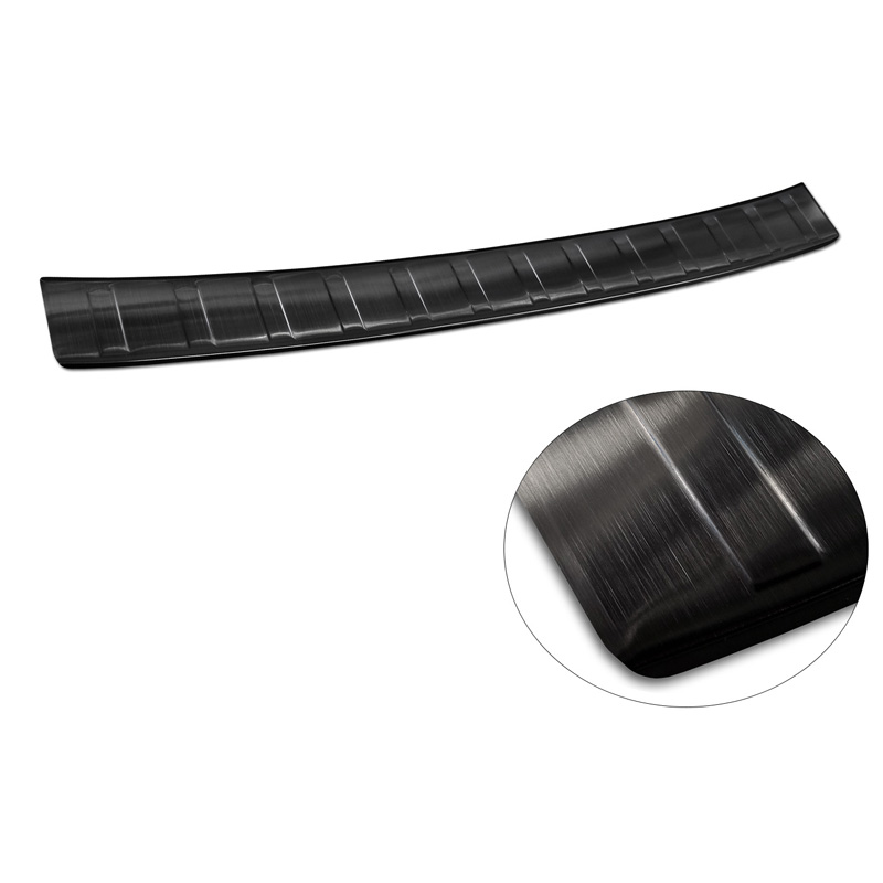 Protection de seuil arrière inox noir sur mesure pour BMW Série 3 G21 Touring 2019-2022 'Ribs'