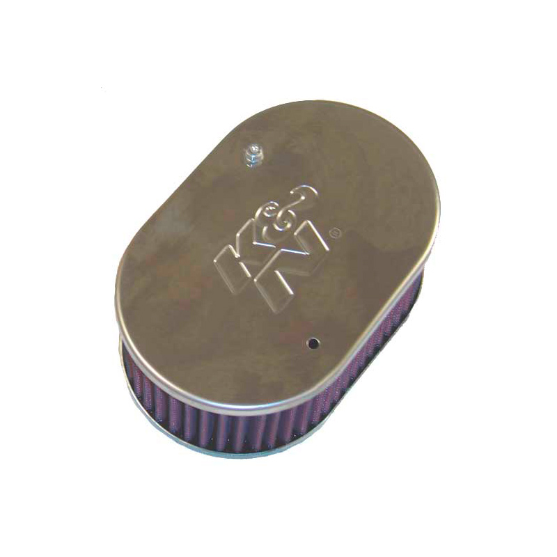 K&N Filtre à Air ovale petit sur mesure pour carburateur Weber 40/45/48 DCOE, Dellorto 40/45/48 DHLA, Hauteur d'assemblage 65mm (56-9104)