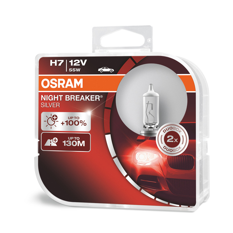 Osram Night Breaker Silver Ampoules Halogène - H7 - 12V/55W - set à 2 pièces