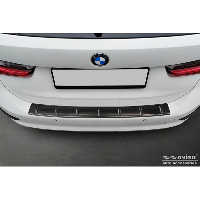 Protection de seuil arrière inox noir sur mesure pour BMW Serie 3 (G21) Touring 2019-2022 'STRONG EDITION'