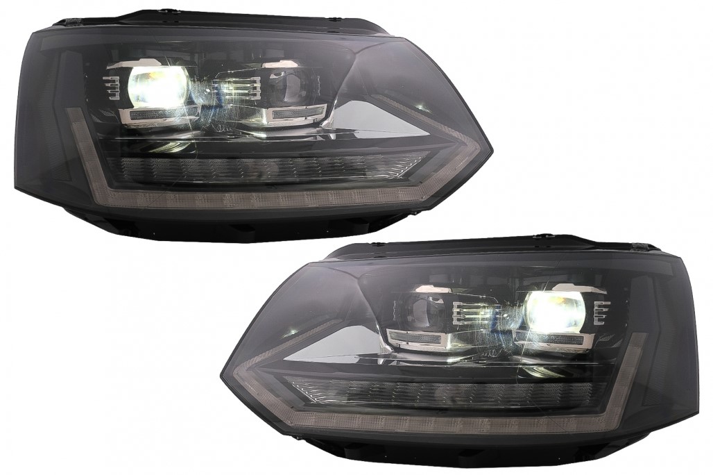 Headlights fits VW T5 09-.. Devil Eyes Dlite LED black