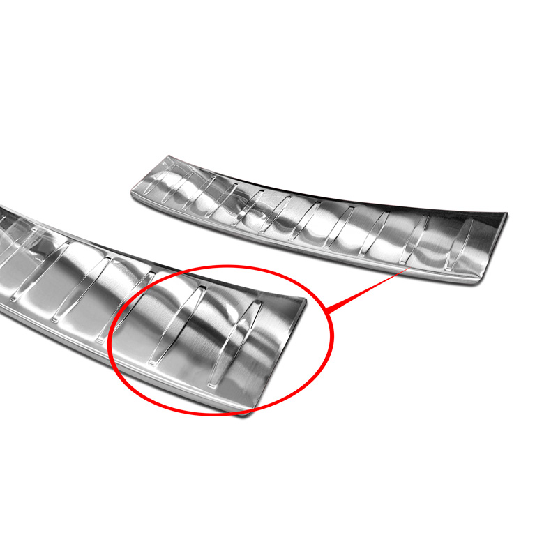 Protection de seuil arrière inox sur mesure pour Opel Corsa F HB 5-portes GS-Line 2019- 'Ribs'