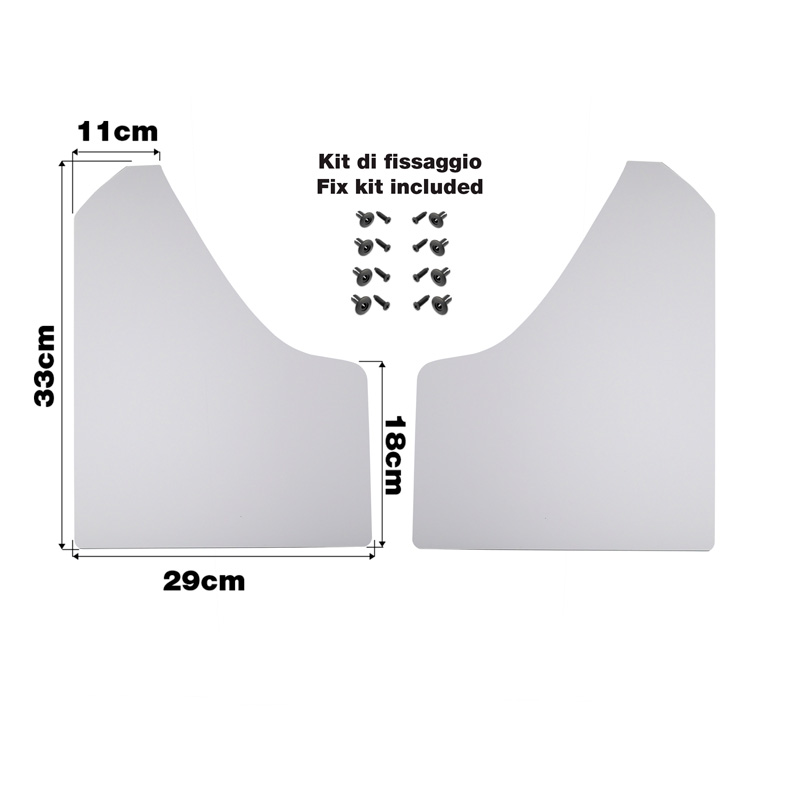 Simoni Racing Jeu de bavettes universel - incl. vis de montage - ABS Blanc