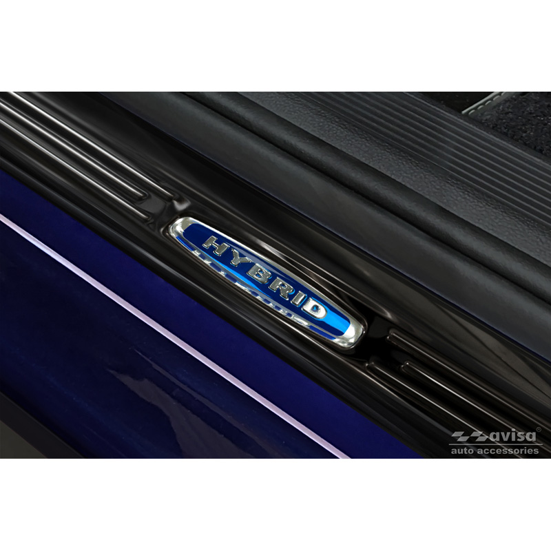 Seuils de portes inoxydable noir sur mesure pour Volkswagen Golf VIII Hatchback/Variant 2020-2024 & FL 2024- 'Hybrid' - 4-pièces