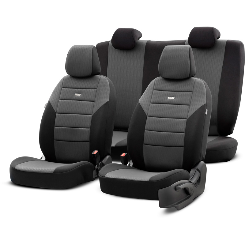 otoM Housse de sièges universel en textile 'SelectedFit One' Noir - 10-pièces - adapté aux Side-Airbags