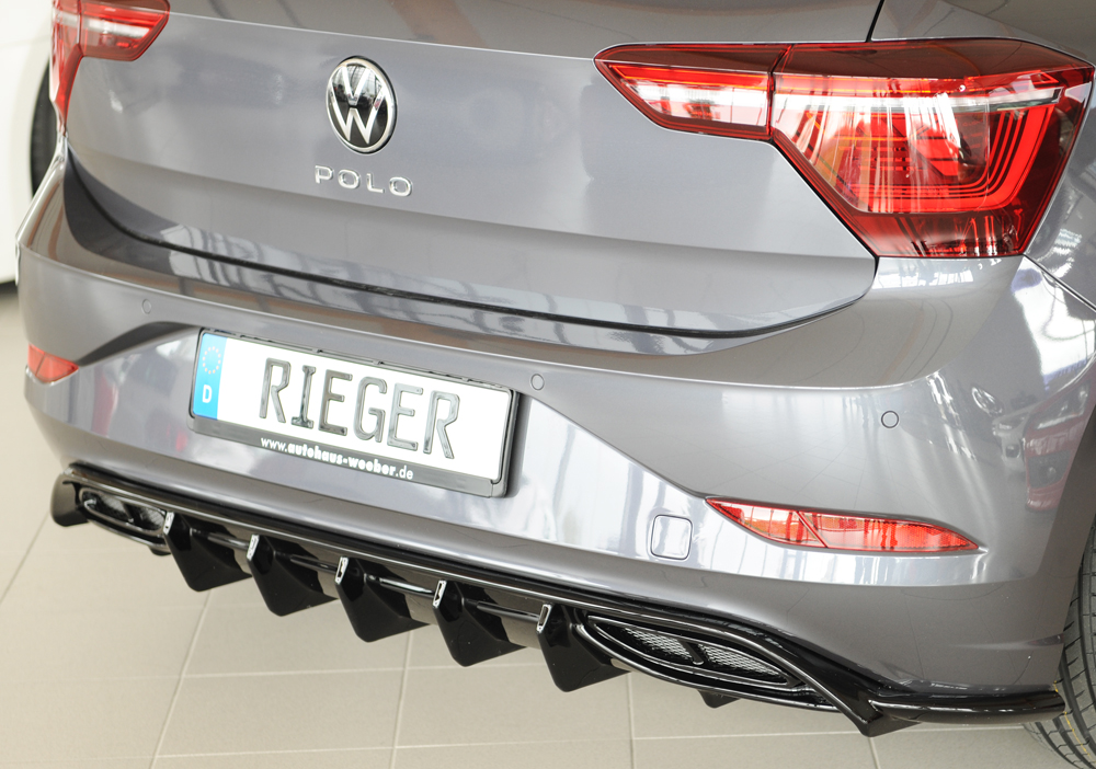 Diffuser Volkwagen Polo R-Line 2G AW 2021-.... Zwart Glans Rieger