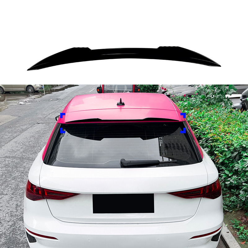 Becquet de toit (Spoiler Cap) sur mesure pour Audi A3 (8Y) Sportback 2020-2024 & FL 2025- (ABS Noir Luisant)