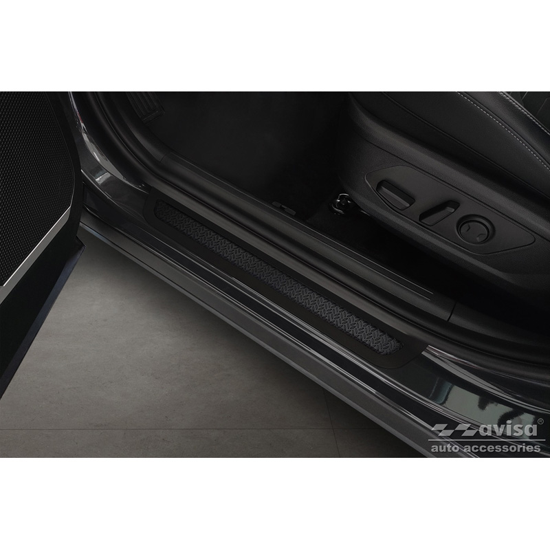 Seuils de portes aluminium 'Riffled Plate' sur mesure pour Kia Sportage (NQ5) 2021- - 2-pièces - Noir