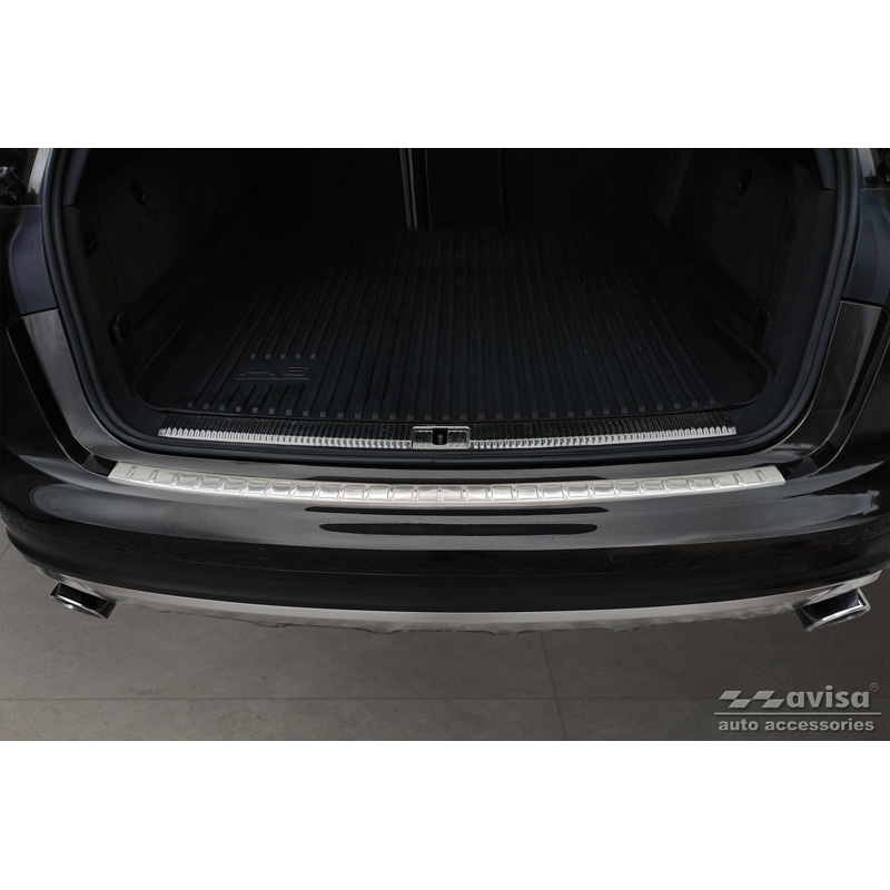 Protection de seuil arrière inox sur mesure pour Audi A6 Allroad 2011-2018 'Ribs'