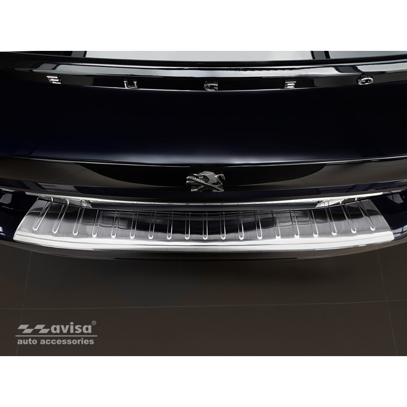 Protection de seuil arrière inox sur mesure pour Peugeot 508 II SW 2019- 'Ribs'