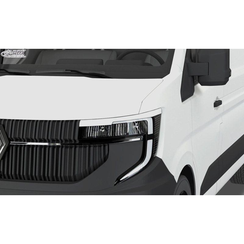 RDX Spoilers de phares sur mesure pour Renault Master IV 2024- / Nissan Interstar 2024- (ABS Blanc Brillant)