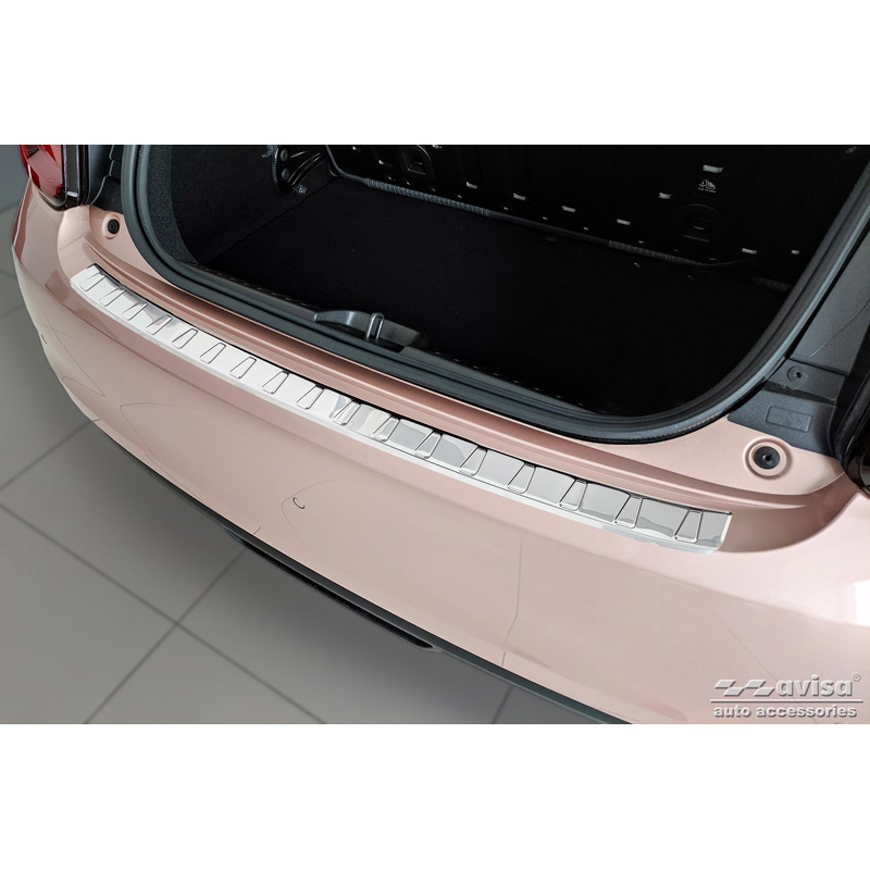Protection de seuil arrière inox sur mesure pour Fiat 500e Berlina, 3+1 & Cabrio 2020- 'Ribs'