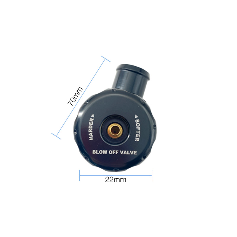Simoni Racing Valve Blow Off Universelle Type 13 - pour moteurs turbo à essence, avec pression réglable - Raccord 22mm, Longueur 90mm, Diamètre 48mm - Noir