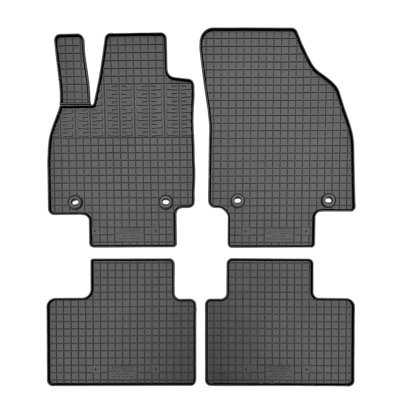 Set tapis de caoutchouc sur mesure pour MG ZS II Hybrid+ 2024- (4-pièces + points de fixage)