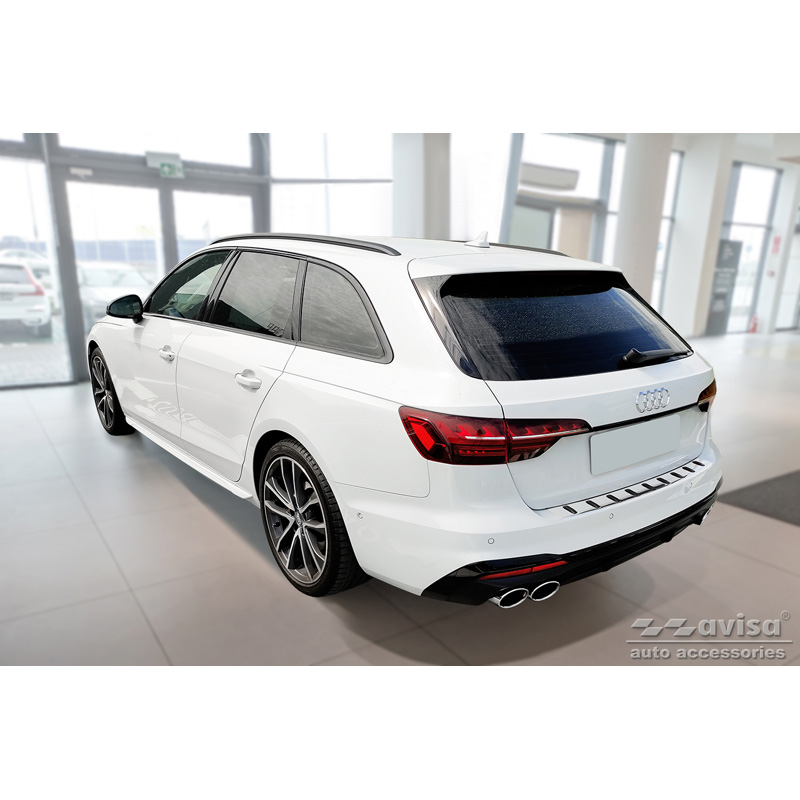 Protection de seuil arrière inox sur mesure pour  Audi A4 Avant B9 (incl. S-Line) 2015-2019 & Facelift 2019- - 'STRONG EDITION'