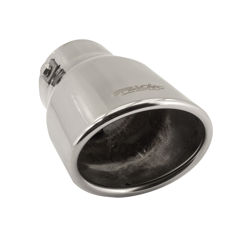 Simoni Racing Embout d'Échappement Ovale/Oblique Inox - 95x82xL147mm - Montage ->65mm