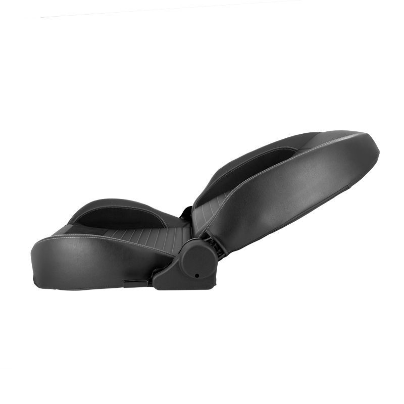Siège baquet 'Classic II' - Simili Cuir Noir + suède + Surpiqûres gris - Dossier réglable à gauche - incl. glissières