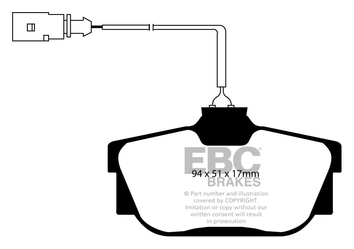 EBC Brakes SEAT Alhambra 2.8 4x4 2000-2008 Remblokken achterzijd