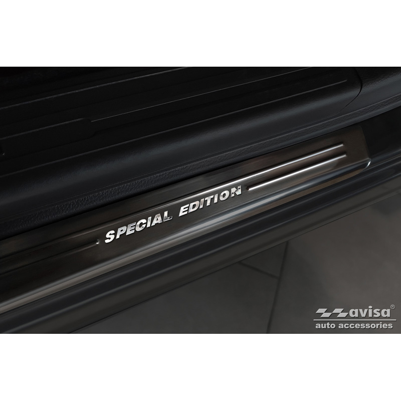 Seuils de portes inoxydable noir sur mesure pour Subaru Forester (SK) 2018-2024 - 'Special Edition' - 4-pièces