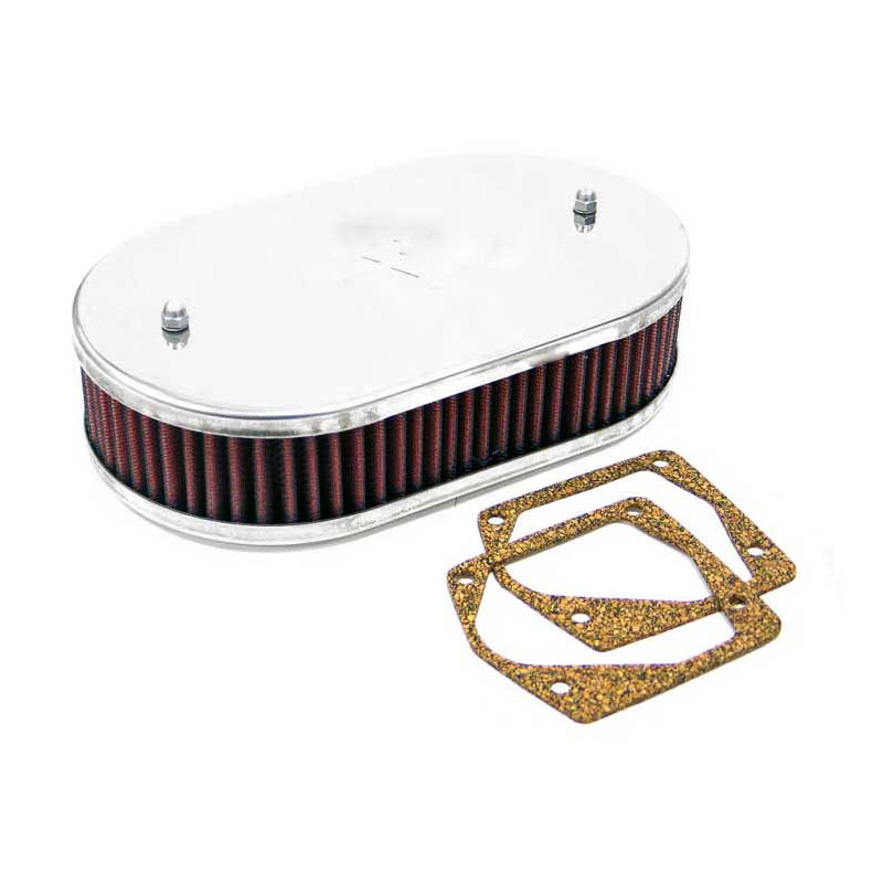 K&N Filtre à Air ovale petit sur mesure pour carburateur Solex/Mikuni Solex 34/34 Progressive, Weber 28/30 DFTM/DFTH, 30/32 DMTE, 32/34 DMTR/DMTL, Hauteur d'assemblage 56mm (56-9025)