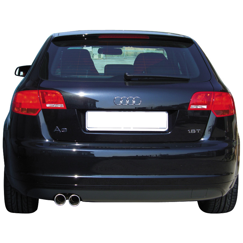 100% Inox Échappement Sport sur mesure pour Audi A3 8P 1.8TFSi (160cv) 5/2005- 2x80mm