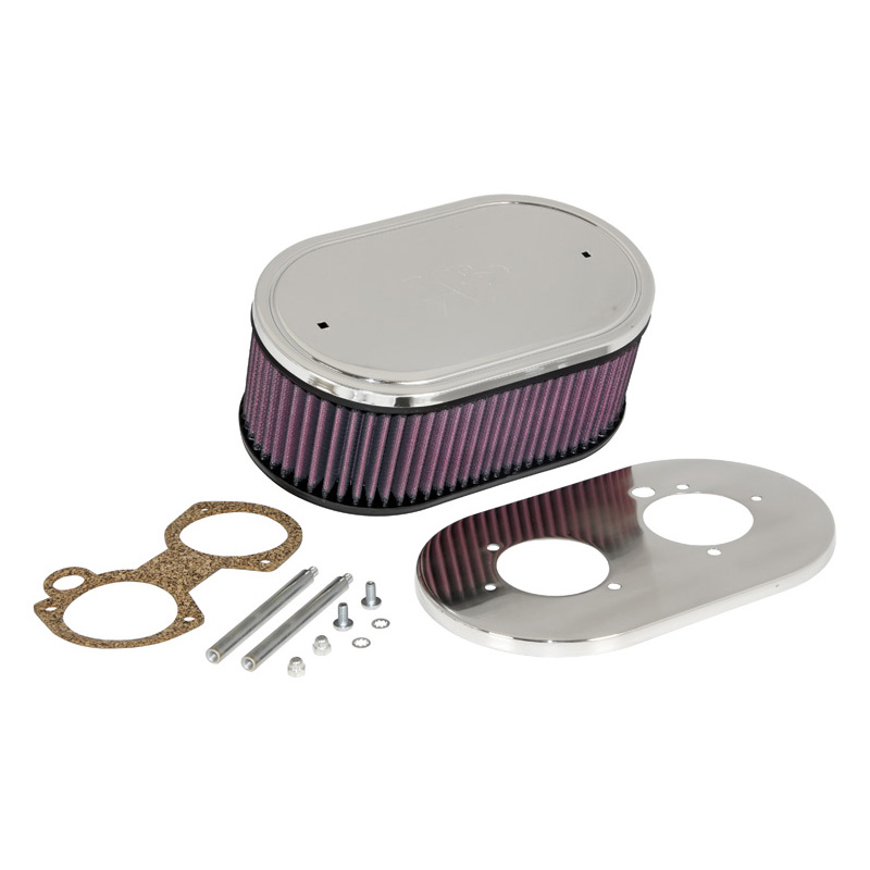 K&N Filtre à Air ovale large sur mesure pour carburateur Weber 48/50/55 DCO-SP, Hauteur d'assemblage 85mm (56-1720)