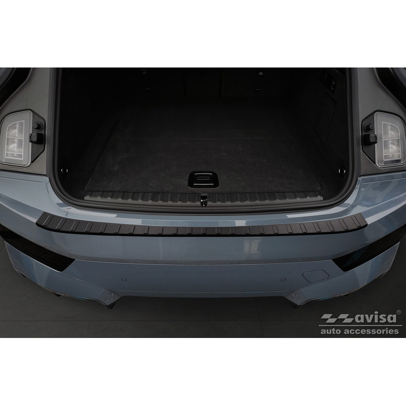 Protection de seuil arrière inox noir mat sur mesure pour BMW iX (I20) 2021- 'Ribs'