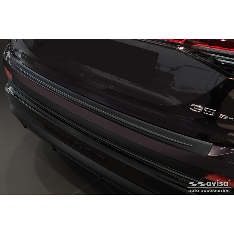 Avisa Protection de seuil arrière inox noir mat sur mesure pour Audi Q4 e-tron (F4B) & Q4 e-tron Sportback (F4N) 2021- 'Ribs'