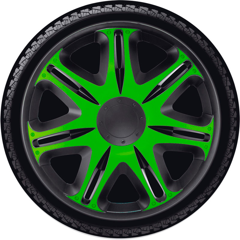 Jeu d'enjoliveurs J-Tec Nascar 13-inch noir/vert