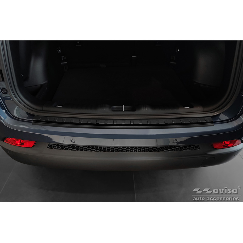 Protection de seuil arrière inox noir mat sur mesure pour Jeep Compass 2017- 'Ribs'