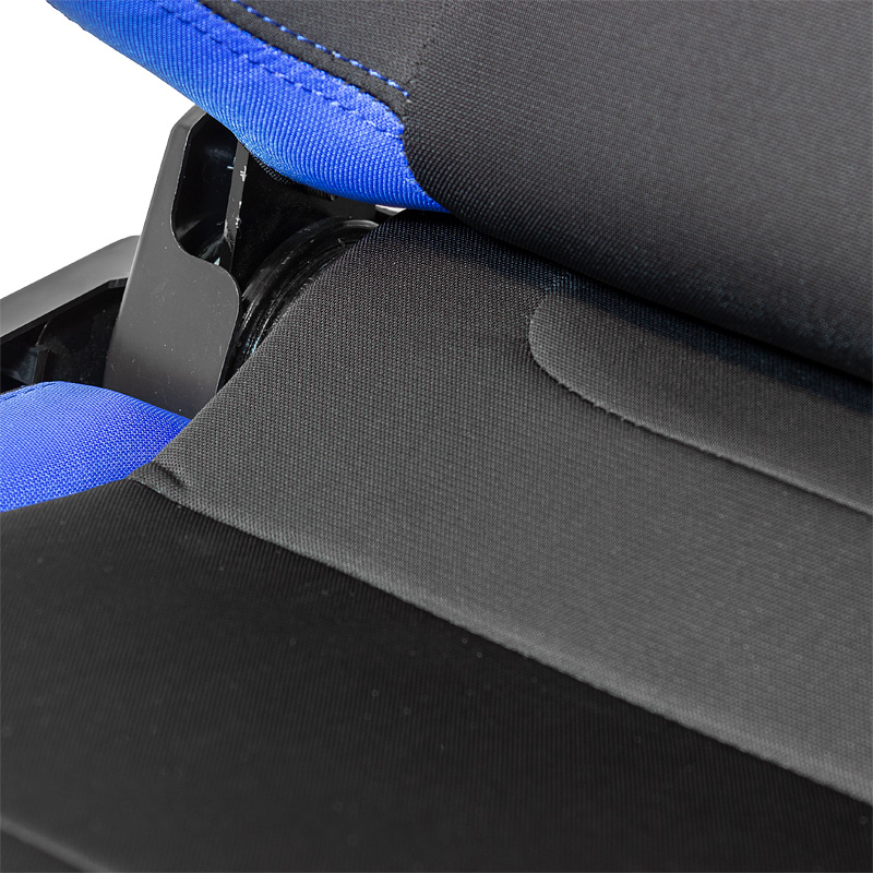 Siège baquet 'RS6-II' - Tissu Noir/Bleu - Dossier réglable - incl. glissières