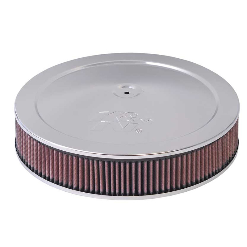 K&N Filtre à Air rond - 130mm raccord, 356mm diamètre, 64mm hauteur (60-1400)