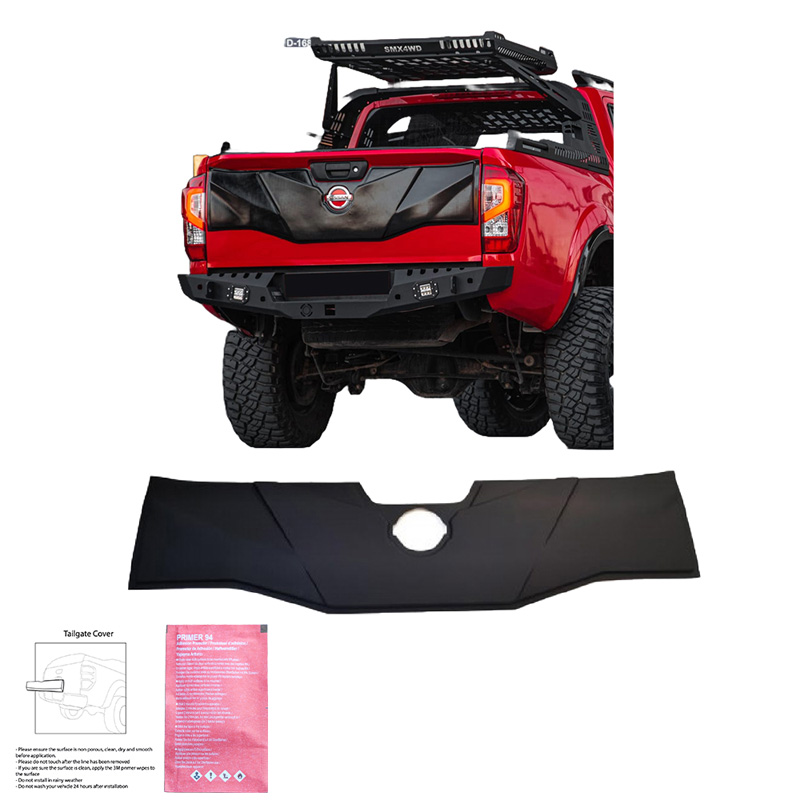 Protecteur de hayon sur mesure pour Nissan Navara NP300 (D23) 2014-2021 - Version 2 - Noir mat