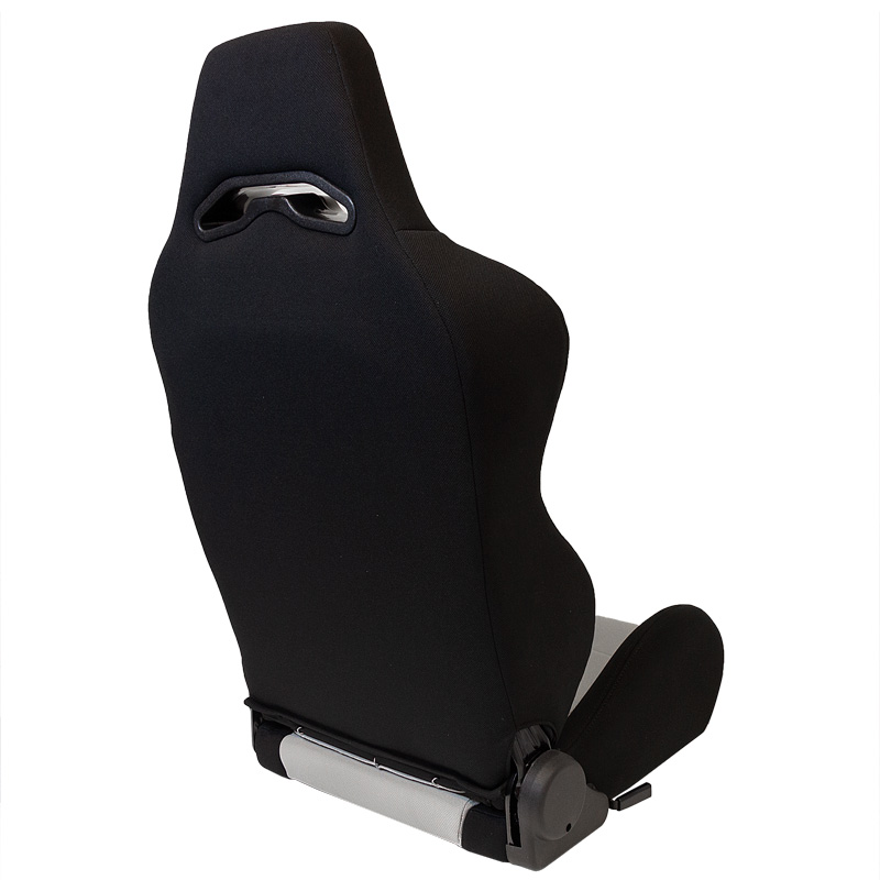 Siège baquet 'Eco' - Noir/Gris - Dossier réglable (à droite) - incl. glissières