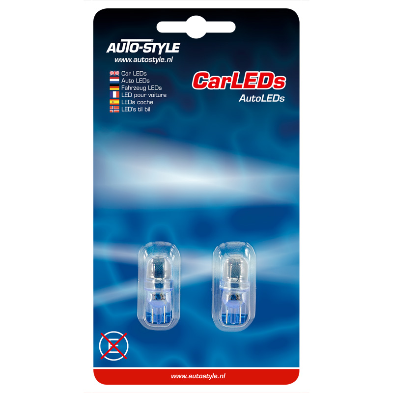 T-10 Ampoules LED 12V Bleu, set de 2 pièces