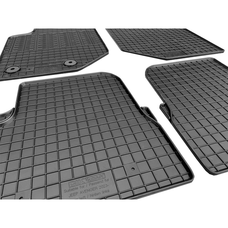 Set tapis de caoutchouc sur mesure pour Jeep Avenger (essence) 2023- (4-pièces + points de fixage)