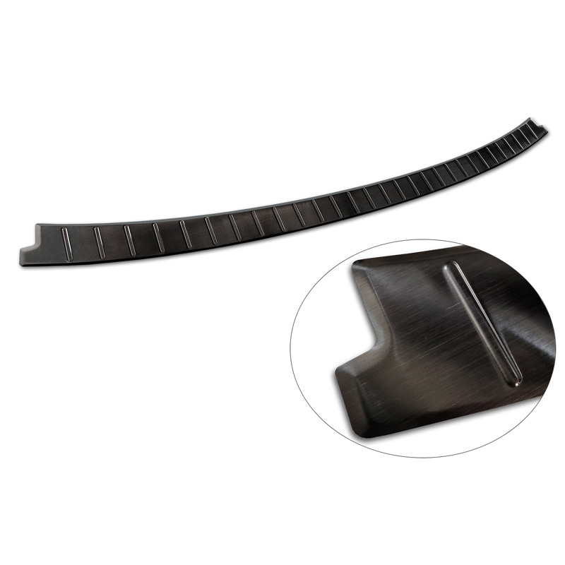 Protection de seuil arrière inox noir sur mesure pour Dacia Jogger 2022- 'Ribs'