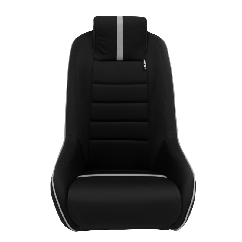 Siège baquet 'Classic RS' - Noir/Gris - Dossier fixe + Appuie-tête intégré - incl. glissières