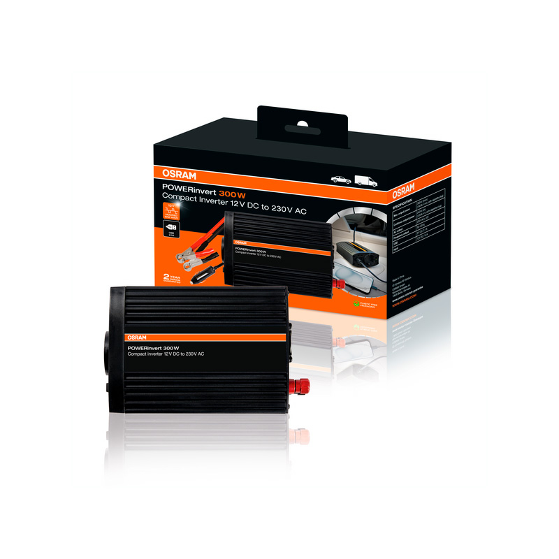 Osram POWERinvert Modified Sine Wave Inverter 12V DC 300W - Onduleur