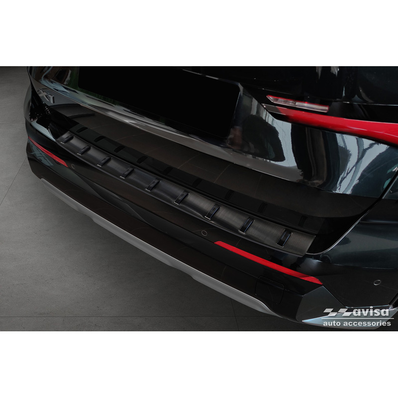 Protection de seuil arrière inox noir sur mesure pour BMW X1 U11 / X1 U11 xLine 2022- 'STRONG EDITION'
