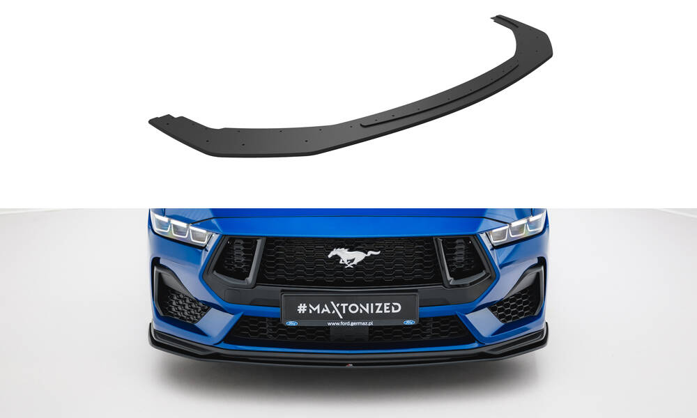 Street Pro Voorspoiler Ford Mustang GT MK7 Maxton Glanzend zwart