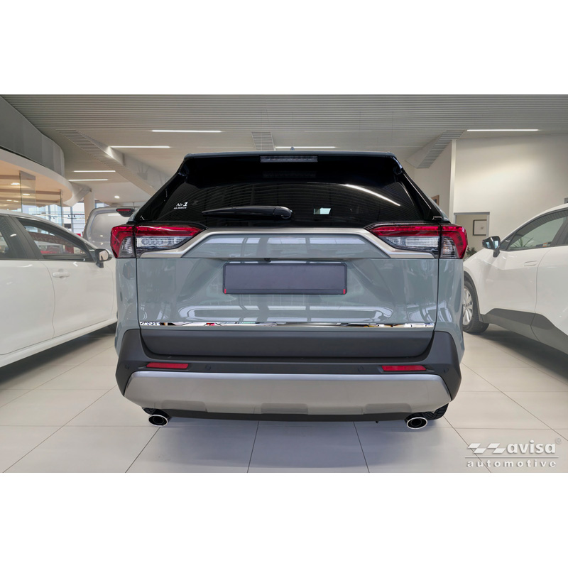 Avisa Revêtement d'habillage du hayon du coffre inox Chrome sur mesure pour Toyota RAV4 V (A5) 2018-